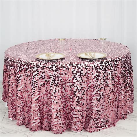 White Round Cotton Tablecloth With Pink Roses Pattern And Lace Edging. . Round sequin tablecloth